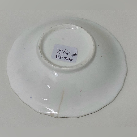 19th Century Vtg Gaudy Welsh Grape Pattern Miniature Hand Painted Scalloped Bowl - Picture 2 of 13